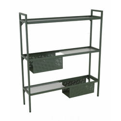 Etagère Balcon en acier à 3 niveaux - 118 x 24 x 102 cm - vert - Proloisirs