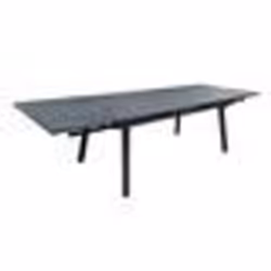 Table de jardin extensible Agra en aluminium/céramique - 150/200/250 x 90 cm - graphite