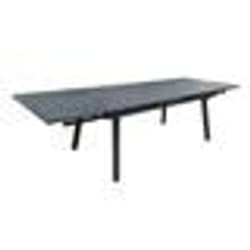 Table de jardin extensible Agra en aluminium/céramique - 150/200/250 x 90 cm - graphite