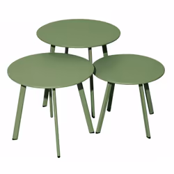 Les + produits : Leger Facile d'entretien Caractéristique : Lot de 3 tables basses rondes. Châssis Acier cataphorèse - platea ...