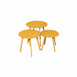 Les + produits : Leger Facile d'entretien Caractéristique : Lot de 3 tables basses rondes. Châssis Acier cataphorèse - platea ...