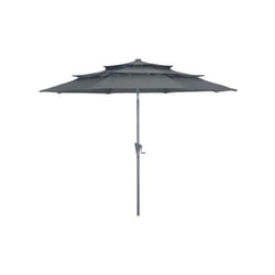 Proloisirs - Parasol droit en aluminium 3 strates inclinable manivelle 300/6 cm - grey/gris