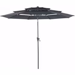 Les + produits : Ouverture manivelle Facile d'entretien Color Box Caractéristique : Parasol rond 300/6 baleines acier 18 x 12 ...