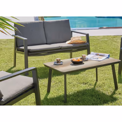 Proloisirs Sun ensemble de meubles de jardin Graphite, Gris
