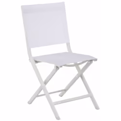 Chaise pliante - thema - Aluminium époxy - Toile tpep chiné blanc - Proloisirs