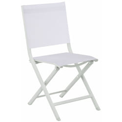 Chaise pliante - thema - Aluminium époxy - Toile tpep chiné blanc - Proloisirs