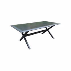 Table de jardin Ceram en aluminium/céramique - 194 x 104 x 74 cm - graphite - Proloisirs