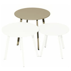 Proloisirs - Table basse Massaï en acier - diamètre 50 cm - sand