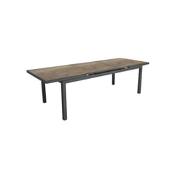 Proloisirs - Table de jardin extensible Teramo en aluminium/HPL - 180/240 x 90 cm - graphite/bambou