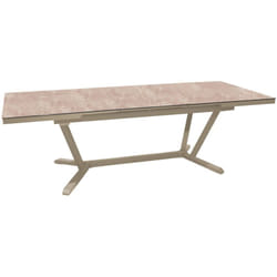 Table extensible - vita - Aluminium époxy sand - Plateau céramique Kedra Downtown 6 mm - 180/240 x 100 cm - Proloisirs
