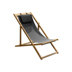 Proloisirs - Chilienne Newton en teck fsc/tpep - 40 x 94 x 59 cm - noir
