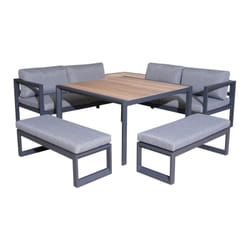 Proloisirs Royan III ensemble de meubles de jardin Graphite, Gris clair