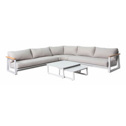 Proloisirs Leather II ensemble de meubles de jardin Beige, Crème