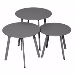Les + produits : Leger Facile d'entretien Caractéristique : Lot de 3 tables basses rondes. Châssis Acier cataphorèse - platea ...