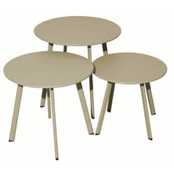 Lot 3 tables basses Massaï en acier - diamètre 40/45/50 cm - sand - Proloisirs