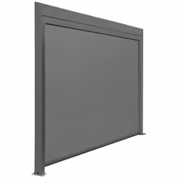 Le rideau BioClim de 3 mètres pour pergola adossée est fabriqué en TPEP gris 410g, assurant une protection optimale contre le ...