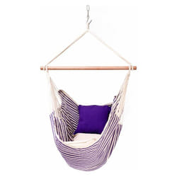Toile de hamac chaise suspendue avec bois d'écartement - marin - Proloisirs