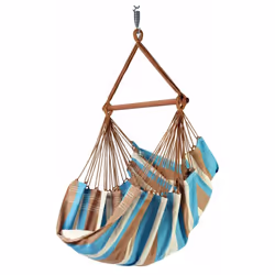 Les + produits : Facile d'entretien Caractéristique : Hamac 100 % coton avec bois d'écartement Charge max : 150 kg Fabriqué a ...