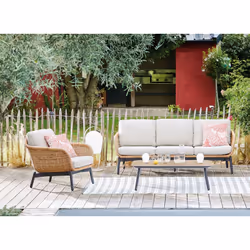Proloisirs Tornado ensemble de meubles de jardin Anthracite, Beige