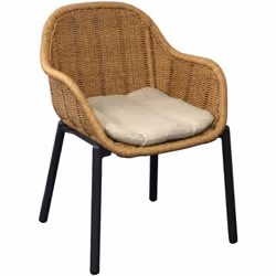 Apportez une touche naturelle et contemporaine à votre mobilier avec le fauteuil TORNADO. Sa structure en acier époxy graphit ...