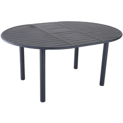 Proloisirs - Table extensible - genes - Aluminium époxy graphite - Plateau à lattes - 120/160 x 120 cm