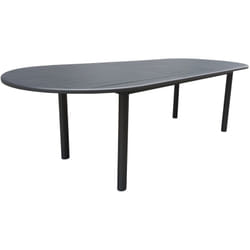 Proloisirs - Table extensible - genes - Aluminium époxy graphite - Plateau à lattes - 200/260 x 100 cm