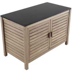 Meuble bas - fidji - Acacia fsc 100% - Plaque granit - Noir - Proloisirs
