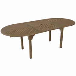 La table ovale DURBAN avec allonge papillon en acacia FSC 100% est idéale pour des repas conviviaux. Grâce à son mécanisme d' ...