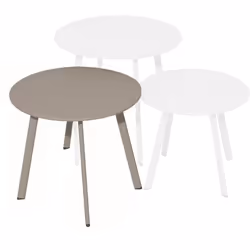 La table basse MASSAÏ en acier époxy crème ajoute une touche de raffinement à votre espace de vie. Son plateau plein de 45 cm ...