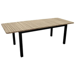 Table rectangulaire extensible - balito - Acacia fsc 100% - Allonge papillon - 160/220 x 90 cm - Aluminium graphite - Proloisirs