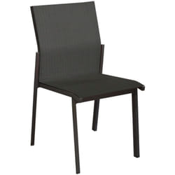 Chaise empilable - delia - Aluminium époxy graphite - Toile tpep chevron - Proloisirs