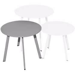 La table basse MASSAÏ en acier époxy gris combine modernité et robustesse. Son plateau plein de 45 cm de diamètre offre une s ...