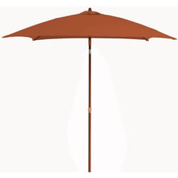 Proloisirs - Parasol droit - fdv - Aluminium télescopique - Fibre de verre - 2x2m - Sienne