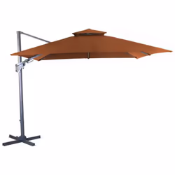 Le parasol déporté CLIM 3x3m, avec un mât en aluminium 53x77mm et des baleines en aluminium, est conçu pour offrir une grande ...