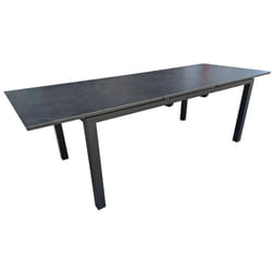 Table extensible - melodie - Aluminium époxy graphite - Plateau céramique 6 mm - 180/240 x 90 cm - Proloisirs