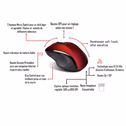 ADVANCE S-SHAPE-RE souris Droitier RF sans fil Optique 1000 DPI