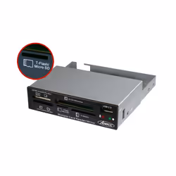 ADVANCE CR-10INT, CF, CF Type II, MMC, MS Duo, MS PRO, MS PRO Duo, Clé USB (MS), SD, SDHC, xD, Noir, Métallique, 3.5", 480 Mb ...