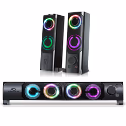 ADVANCE SoundPhonic 2.0 RGB, 2-voies, 2.0 canaux, Avec fil, 6 W, 60 - 20000 Hz, Noir