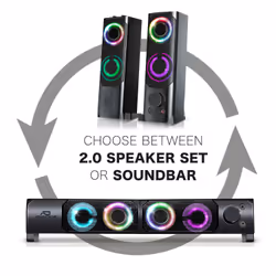 ADVANCE SoundPhonic 2.0 RGB haut-parleur 2-voies Noir Avec fil 6 W