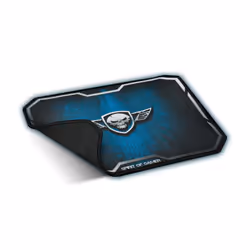 Spirit of Gamer Winged Skull, Noir, Bleu, Image, Caoutchouc, Base antidérapante, Tapis de souris de jeu