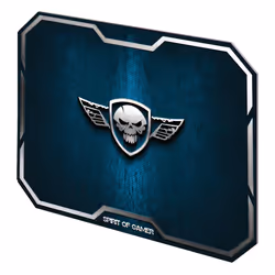 Spirit of Gamer Winged Skull Tapis de souris de jeu Noir, Bleu