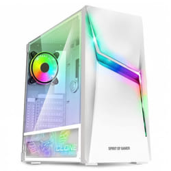 Boitier PC CLONE 4 ARTIC blanc RGB - SPIRIT OF GAMER - Moyen tour - Compatible ATX / mATX / ITX