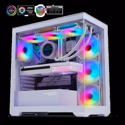 Boîtier PC Gamer - Spirit of Gamer - Spark Artic - RGB - 6 Ventilateurs - Verre Trempé