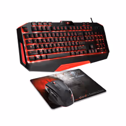 Spirit of Gamer Pro MK3, USB, Clavier à membrane, AZERTY, LED, Noir, Souris incluse