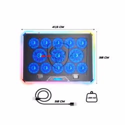 Spirit of Gamer AIRBLADE 1300 RGB système de refroidissement pour ordinateurs portables 43,2 cm (17") Noir