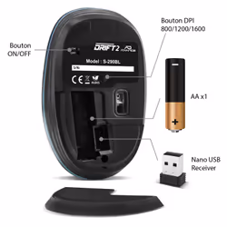 ADVANCE Drift 2 souris Ambidextre RF sans fil 1600 DPI - Vue supplémentaire 7