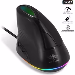 SPIRIT OF GAMER - Souris Gaming ELITE-M60 Vertical - Rétro Eclairage LED RGB Personnalisable - Jusqu’à 6500 DPI Max - 6 Bouto ...