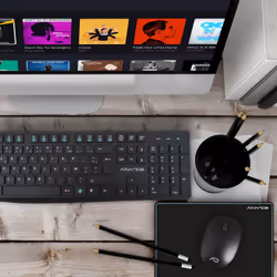 ADVANCE ELITE COMBO clavier Souris incluse RF sans fil QZERTY Français Noir - Vue supplémentaire 8