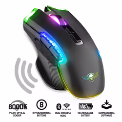 Spirit of Gamer ELITE M70 souris Jouer Droitier RF sans fil + Bluetooth Optique 4800 DPI