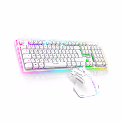 Spirit of Gamer CLS-MK600WT, Avec fil, USB, Clavier à membrane, AZERTY, LED, Blanc